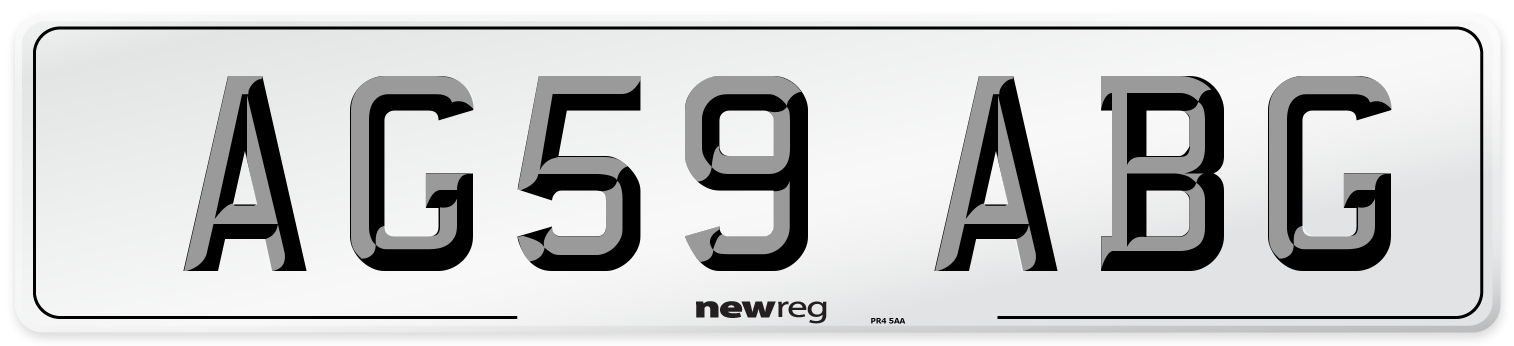 AG59 ABG Number Plate from New Reg